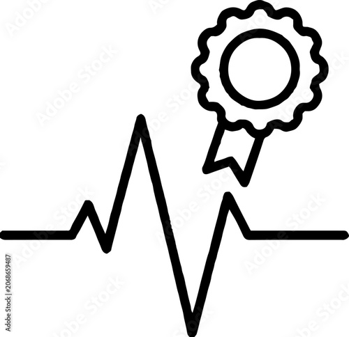 Heartbeat Monitor Line with Quality Seal