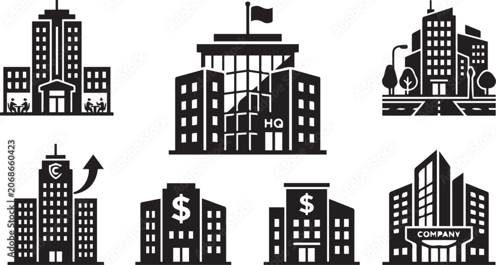 Obraz premium office building icons