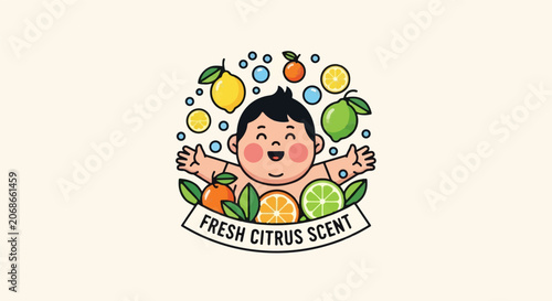 Refreshing Citrus Fruits and Bubbles Decorative Background