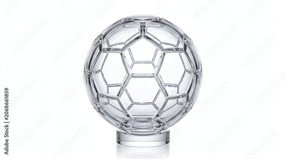 Naklejka premium Crystal Glass Soccer Ball Luxury Football Trophy Concept