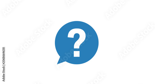 Question mark speech bubble icon on a white background