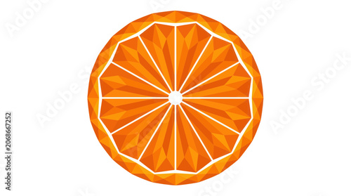 Geometric Orange Slice Abstract Art