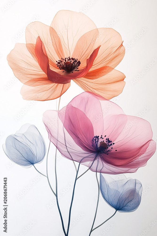 Obraz premium Vibrant Flower Bouquet with Soft Pink and Orange Blossoms