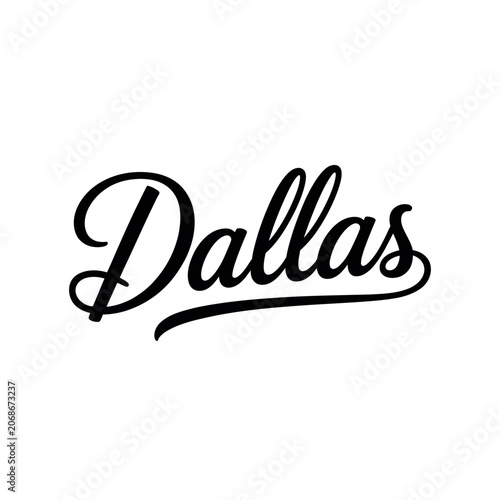 Dallas calligraphy lettering decorative text graphic with lettering