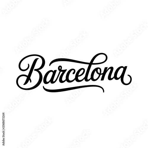 Barcelona elegant calligraphy typography design with barcelona