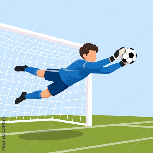 Soccer Goalkeeper Catching Ball