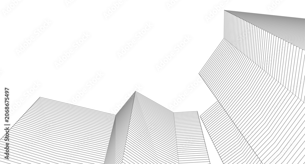 Fototapeta premium ​​abstract architecture 3d illustration background 