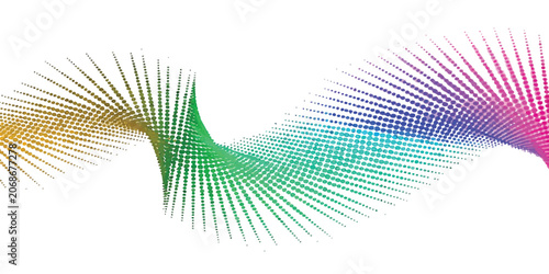 Canvastavla Vibrant Abstract Colorful Wave of Radiating Lines.