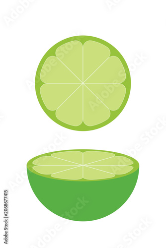 Illustration green lime unique design abstract isolated on white background