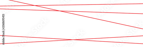Red lines background. Stretch red threads. Abstract yarn stripes. Vector