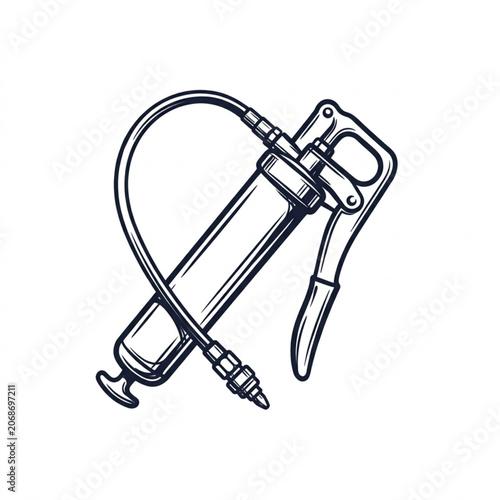 Canvas Print Grease gun tool for lubrication and maintenance.