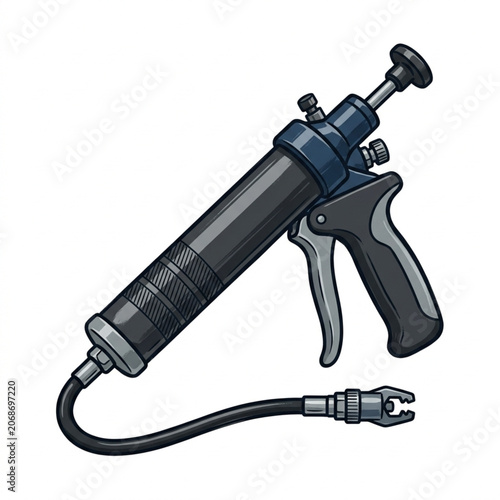 Εκτύπωση καμβά Grease gun tool for lubrication and maintenance.