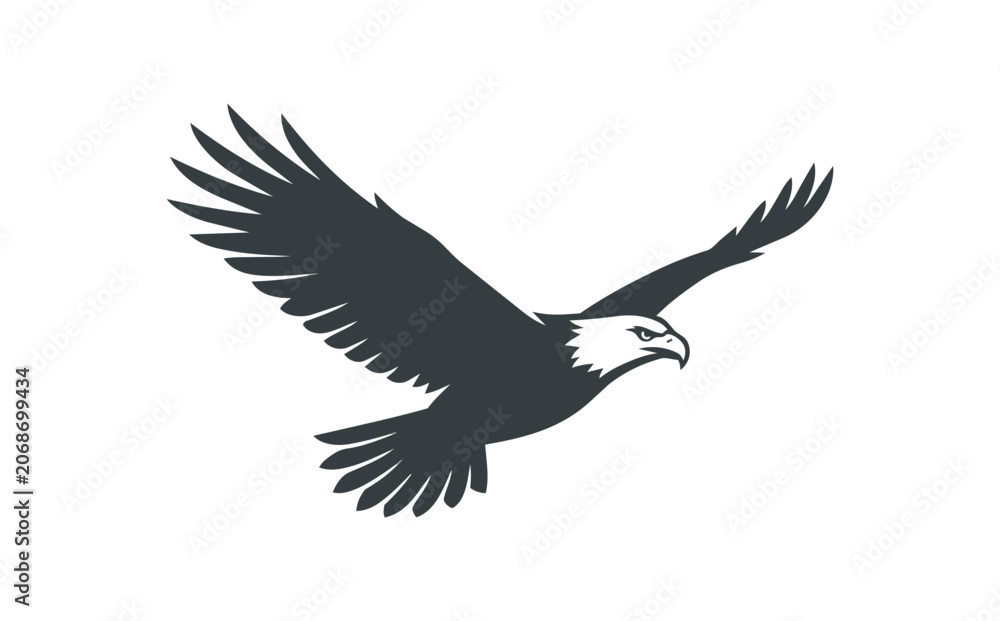 Fototapeta premium Majestic Bald Eagle Soaring Through the Sky.