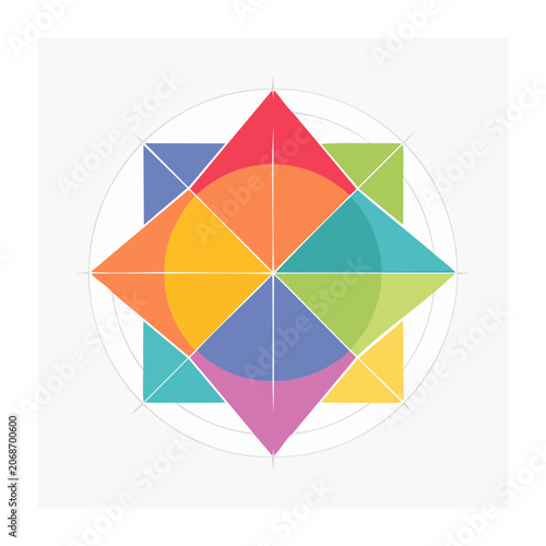 Colorful geometric abstract star pattern