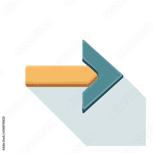 Flat arrow icon pointing right