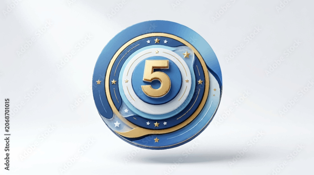Obraz premium People celebrate USA with a 3D vector vintage emblem badge