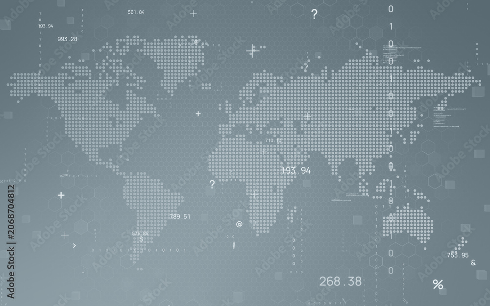 Fototapeta premium Global network concept background material CG DX world map international worldwide