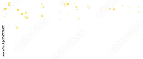 Foto Pixel art golden stars and sparkles falling isolated on transparent background
