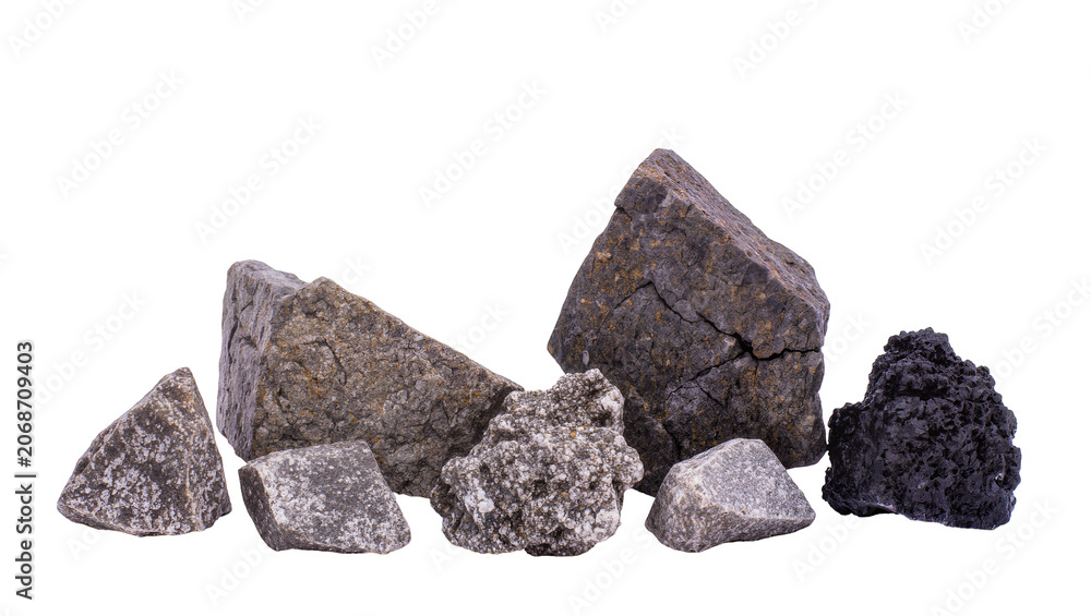Fototapeta premium Assorted rough mineral rocks and stones