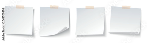 Billede på lærred Set of blank sticky note with duct tape