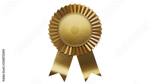 Obraz na plátne Golden rosette award ribbon with sunburst center