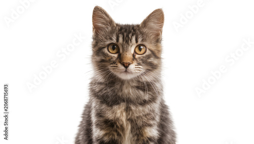 Canvas-taulu Tabby kitten with yellow eyes looking forward