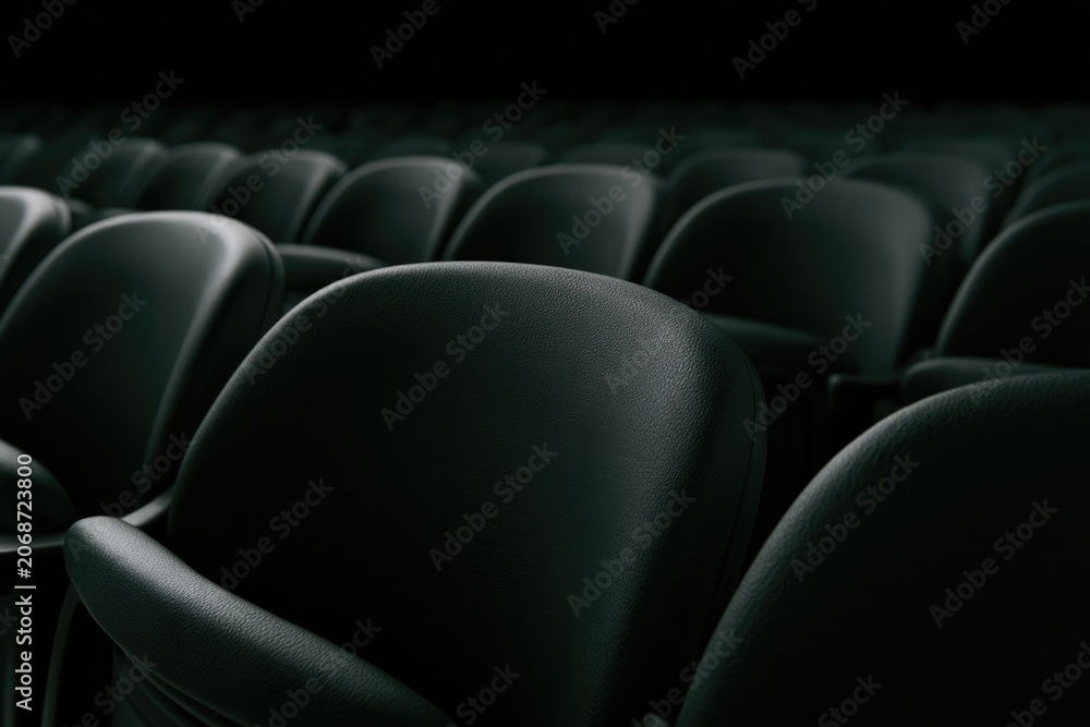 Obraz premium Empty seats in darkened stadium create an atmosphere of anticipation and excitement