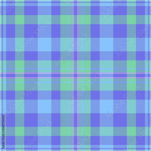 Traditional tartan plaid pattern with a textured woven appearance and blue and green tones. The seamless fabric design creates a calm decorative background with a traditional textile feel.