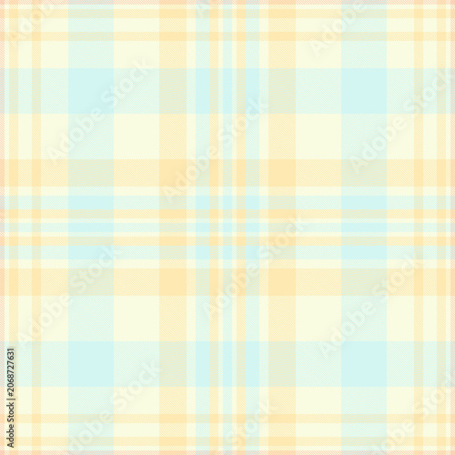 Traditional tartan plaid design with a classic woven appearance and light and moccasin tones. The seamless pattern recreates the look of woven fabric and works well as a decorative surface background.