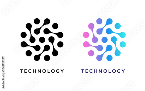 Modern AI dots technology logo vector icon featuring connected digital nodes and innovative artificial intelligence concepts for technology, software, and startup branding