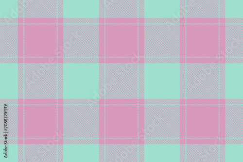 Summer tartan plaid design with a classic woven appearance and light tones. The seamless textile pattern recreates the look of woven fabric and works well as a decorative surface background.