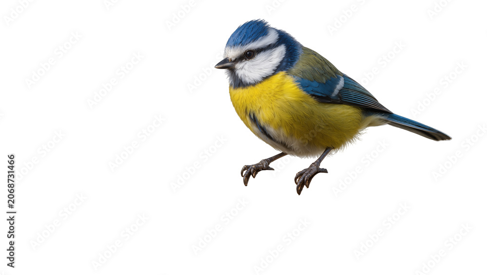 Obraz premium Blue tit bird with yellow breast and blue head
