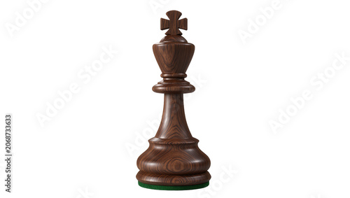 Fotografía Wooden chess king piece with cross finial