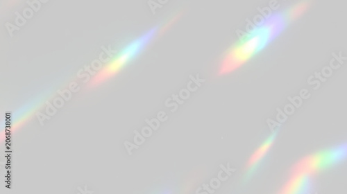 Bright diamond crystal effect with rainbow prism refraction, glass sparkle, glowing spectrum light, colorful bokeh and transparent decorative overlay background