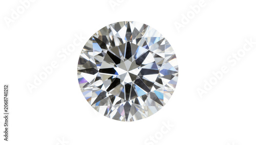 Quadro su tela Round brilliant cut diamond sparkling clear, faceted gemstone