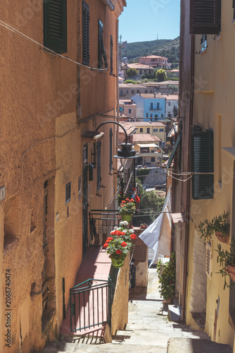 High angle view of Capoliveri (Elba island, Tuscany, Italy)