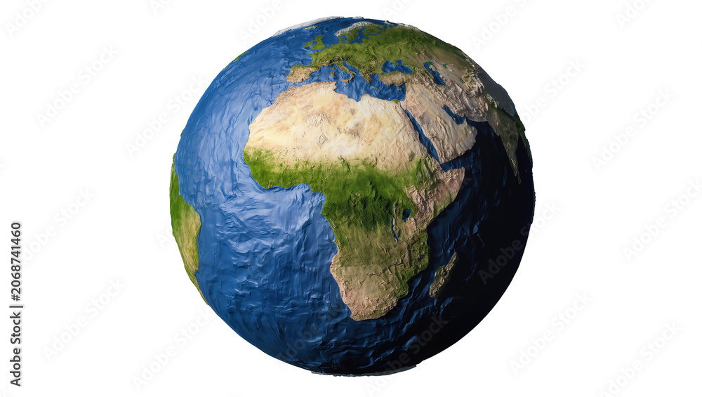 Fototapeta premium Detailed Earth Globe Showing Africa and Europe Continents