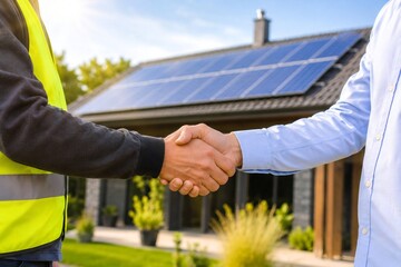 Trust and Customer Satisfaction Solar Panel Business Concept