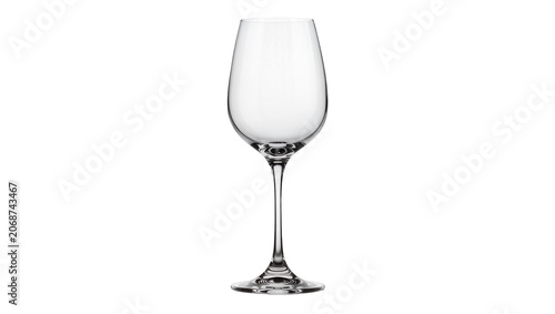 фотографія Clear glass wine goblet with stem and base