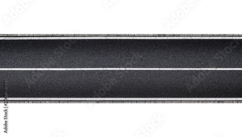 Картината върху платно Asphalt road with white lines and concrete curbs
