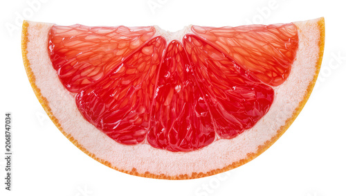 Fotografía Grapefruit slice with vibrant red pulp and white pith