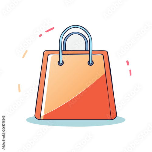 Flat illustration of a shopping bag with handles