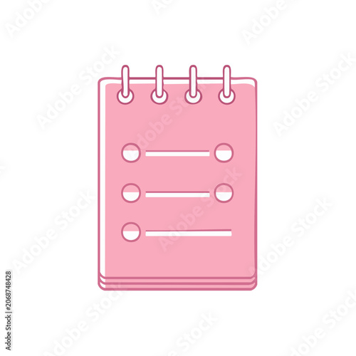 Pink spiral notebook with checklist lines
