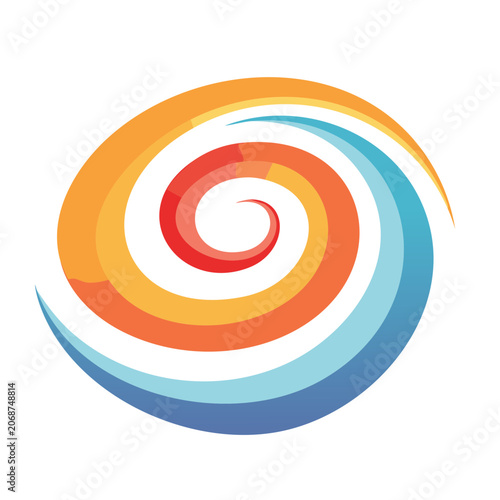 Abstract colorful swirl on white background