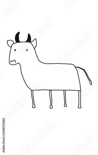 Photography childlike cow drawing
