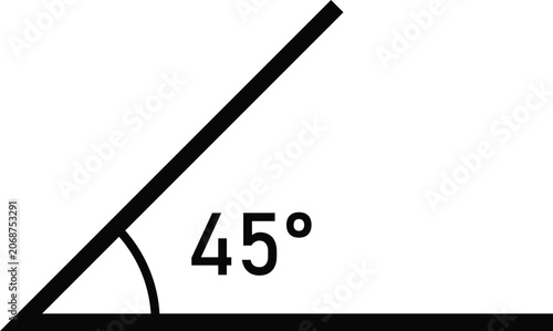 Konstfotografi 45 Degree Angle Diagram Geometry Illustration Acute Angle Measurement Vector