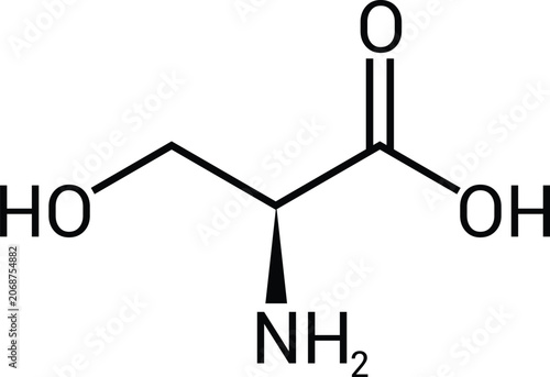 Photos L Serine Chemical Structure Proteinogenic Amino Acid Molecule Diagram
