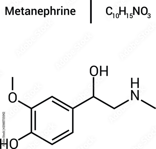 Photos Metanephrine Chemical Structure Catecholamine Metabolite Molecule Formula Diagra