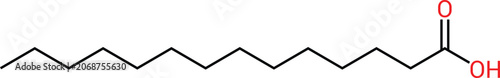 Foto Myristic Acid Chemical Structure Saturated Fatty Acid Molecule Diagram
