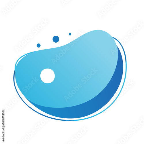 Flat design water droplet icon with splash